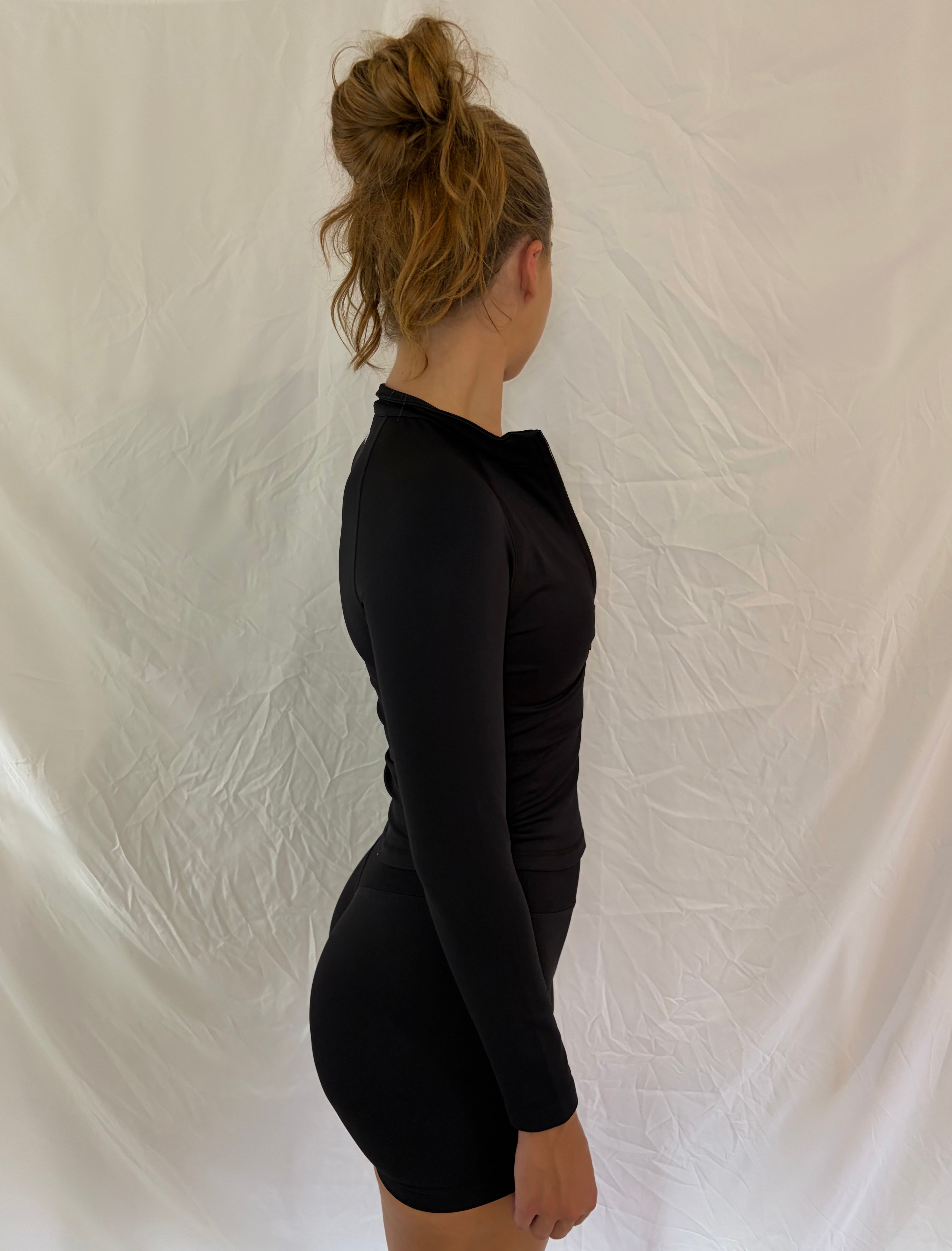 Seamless Sculpt Zippy Jacket Black