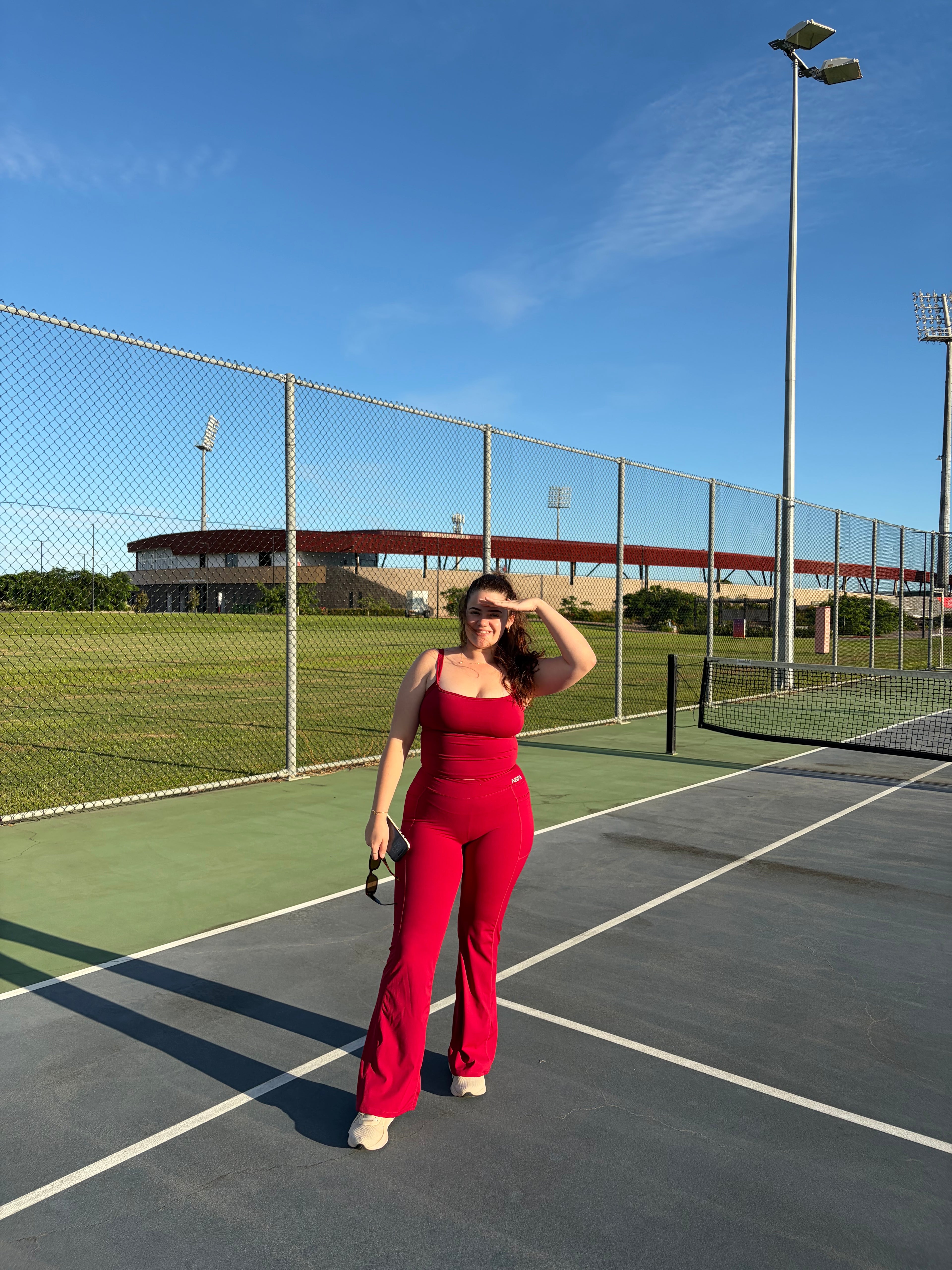 Invisible Scrunch Flow Flares Cherry