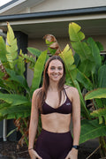 Signature Sculpt Scrunch Halter Bra Cherry Cola