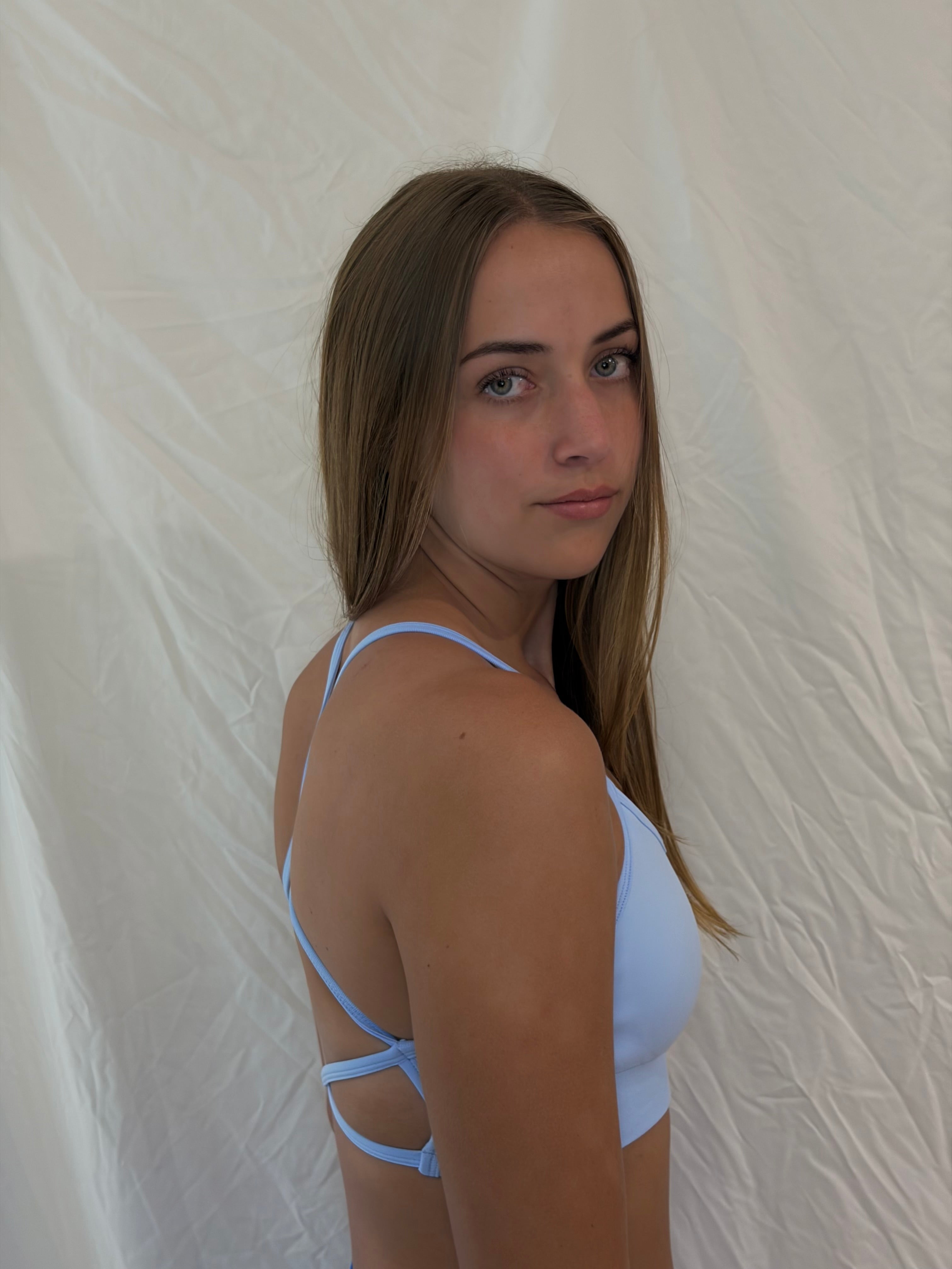 Signature Sculpt Cross Back Bra Ice Blue