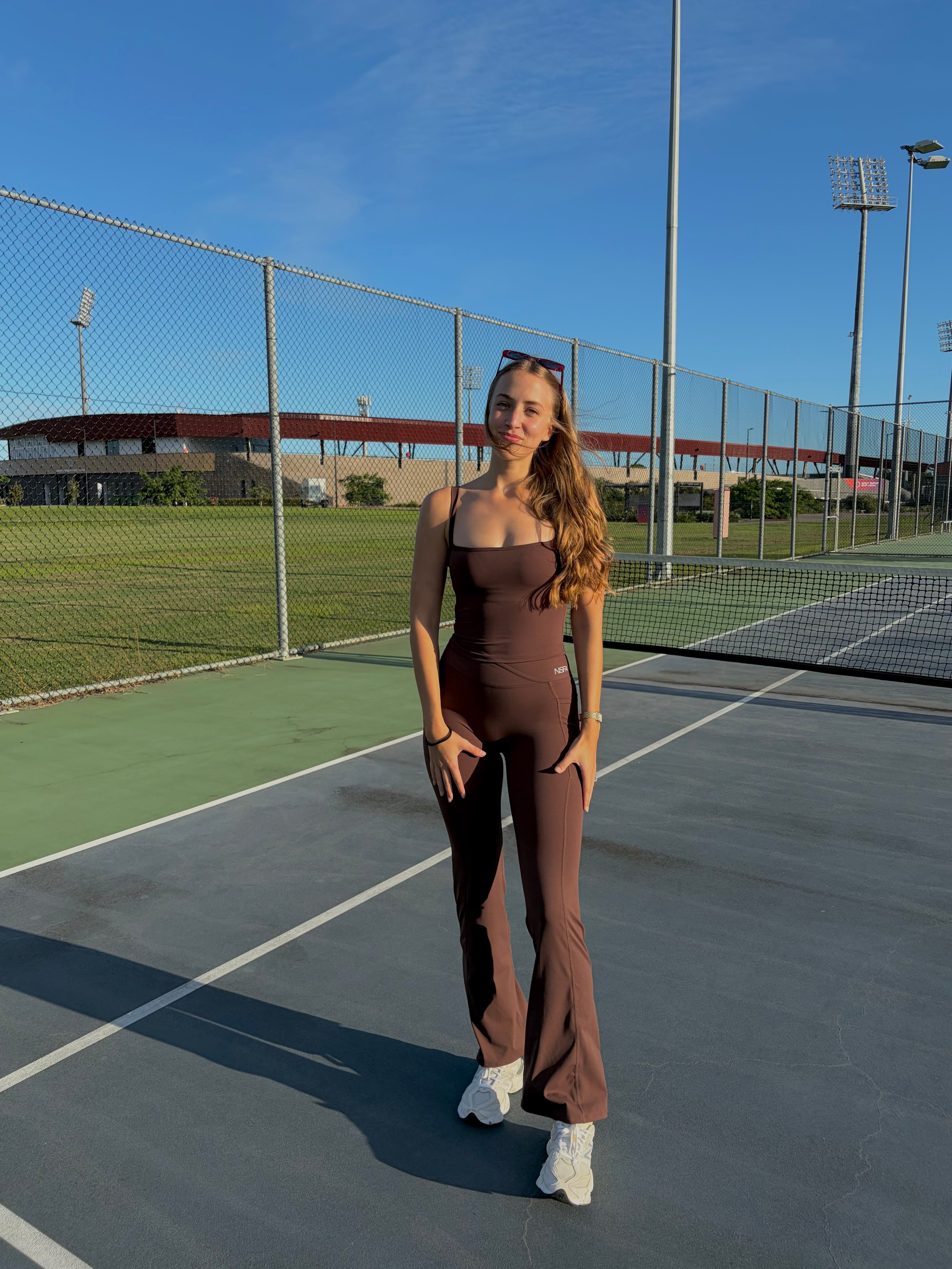 Invisible Scrunch Flow Flares Chocolate