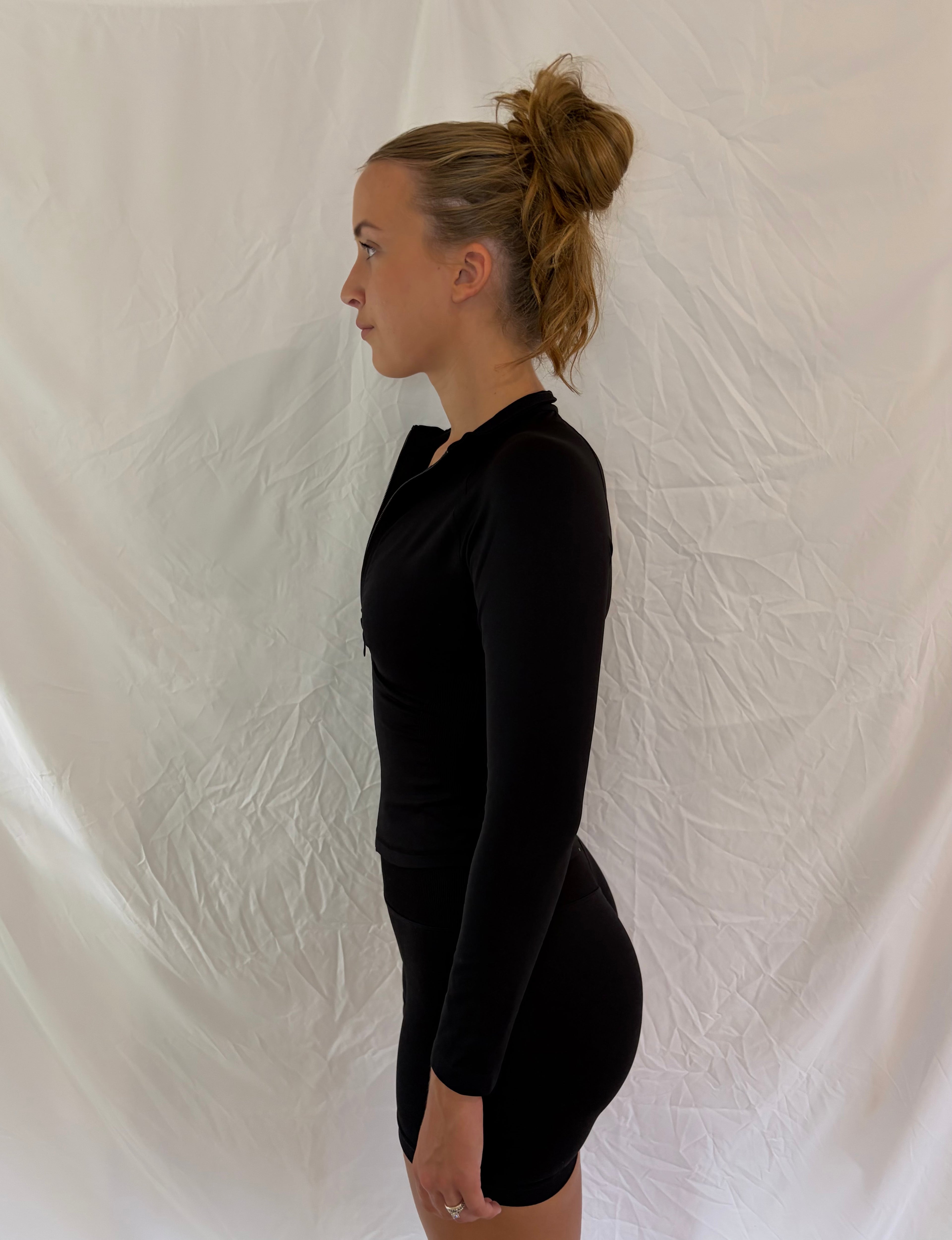 Seamless Sculpt Zippy Jacket Black