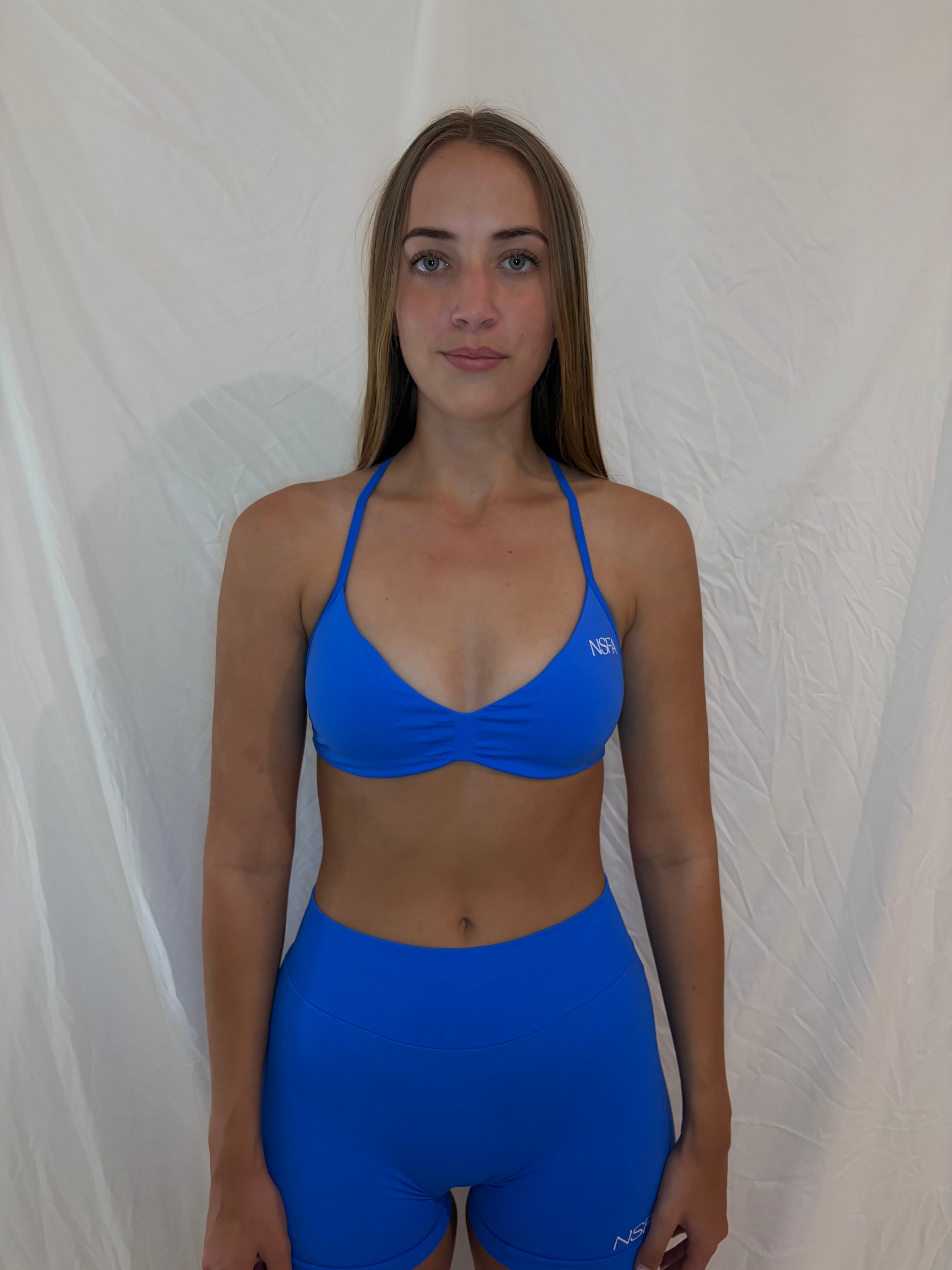 Signature Sculpt Scrunch Halter Bra Electric Blue