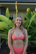 Signature Sculpt Scrunch Halter Bra Coral