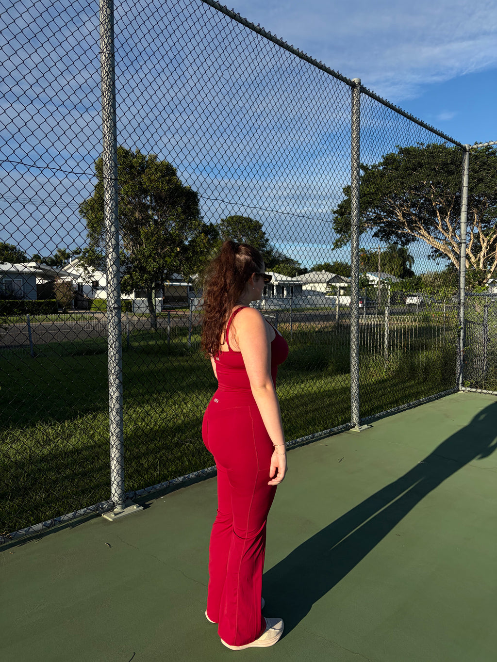 Invisible Scrunch Flow Flares Cherry