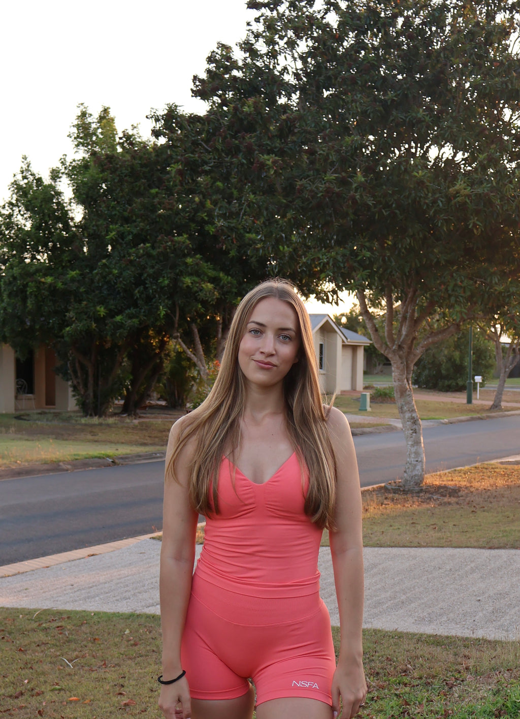 Signature Sculpt Scrunch Tank Coral