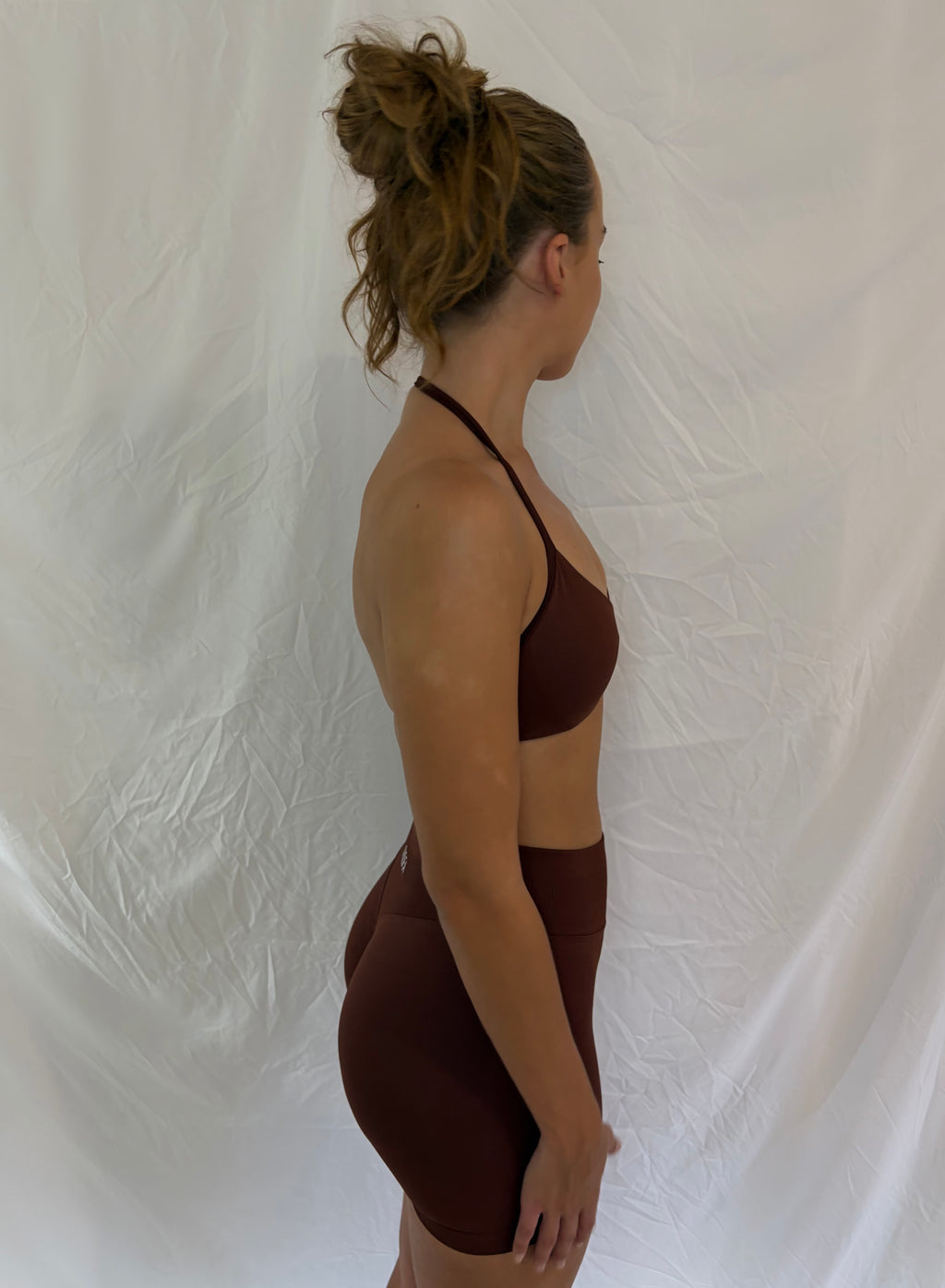 Signature Sculpt Scrunch Halter Bra Mocha