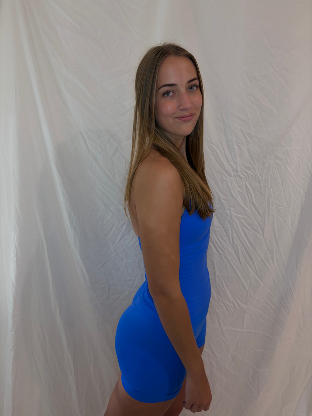 Signature Sculpt Scrunch Tank Electric Blue