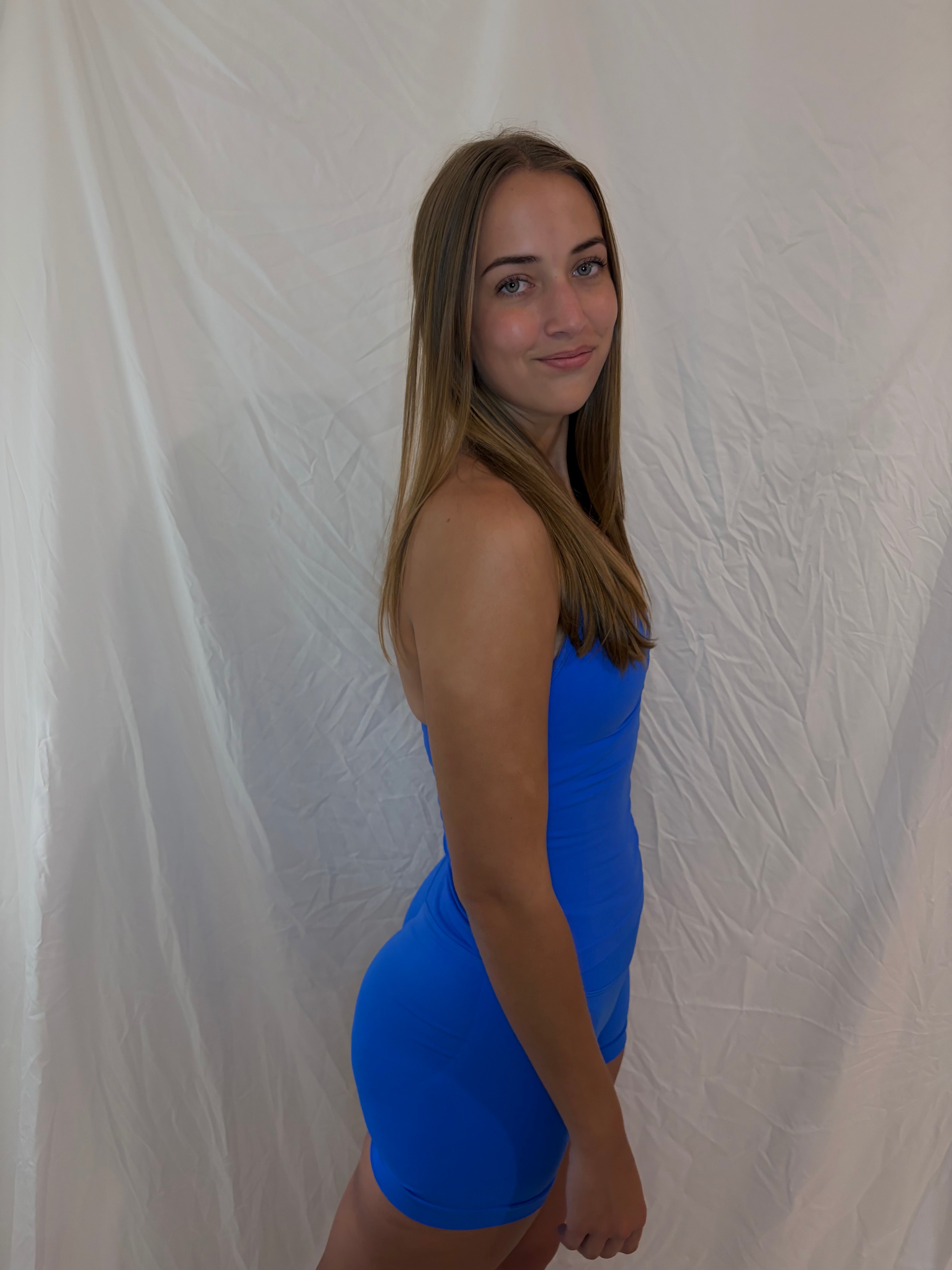 Signature Sculpt Scrunch Tank Electric Blue