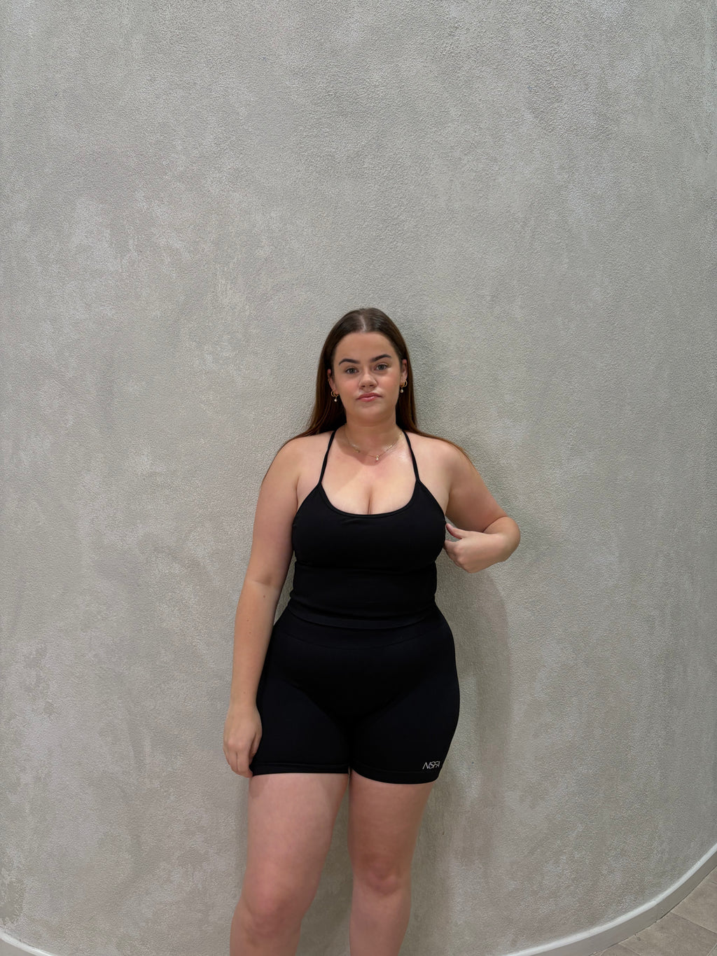 Core Cross Back Tank Black