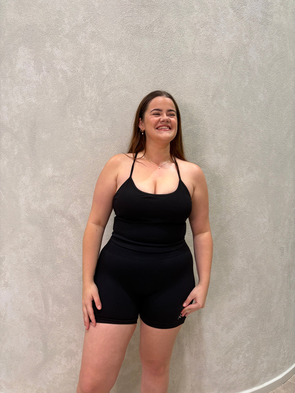 Core Cross Back Tank Black