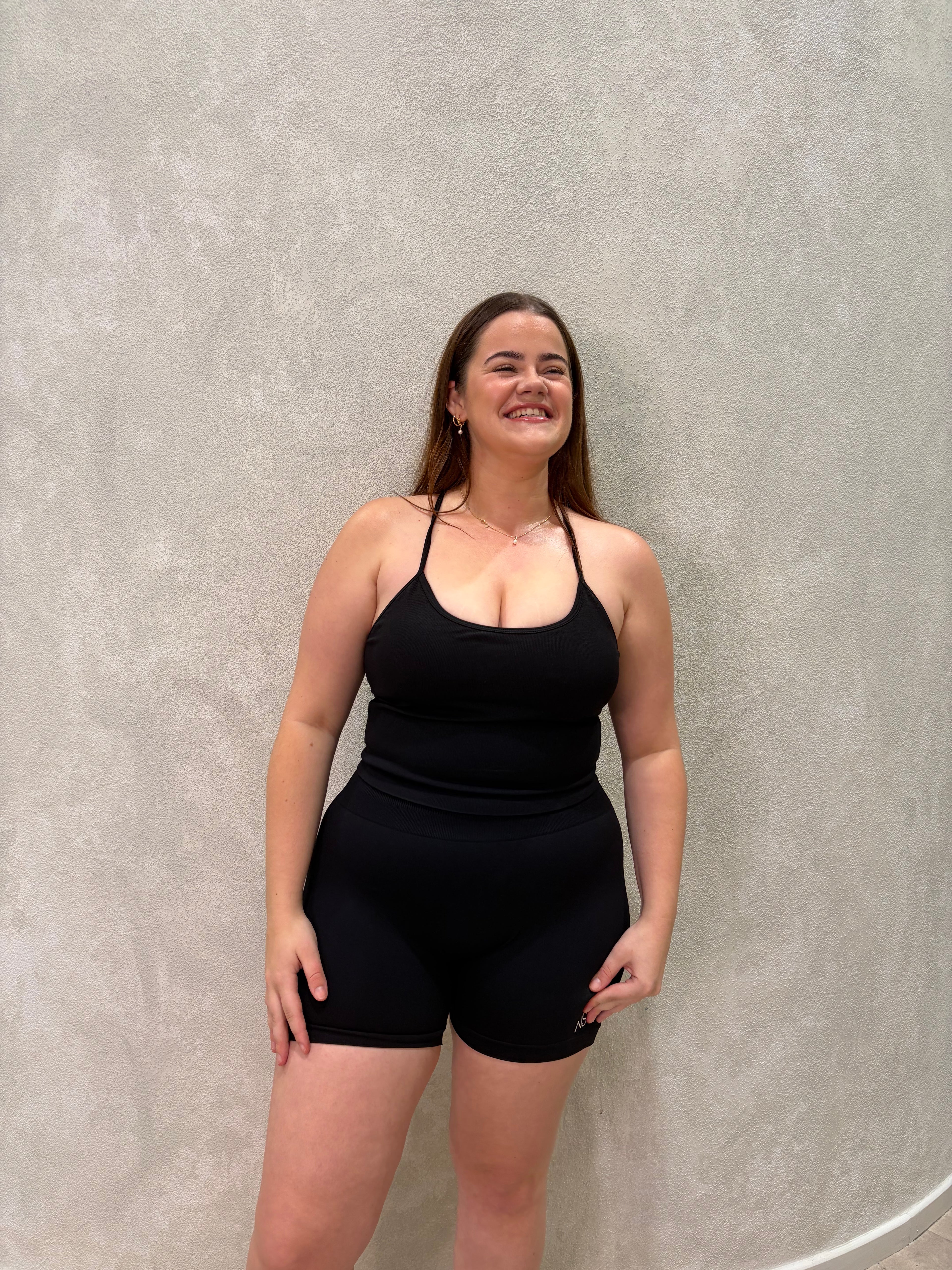 Core Cross Back Tank Black