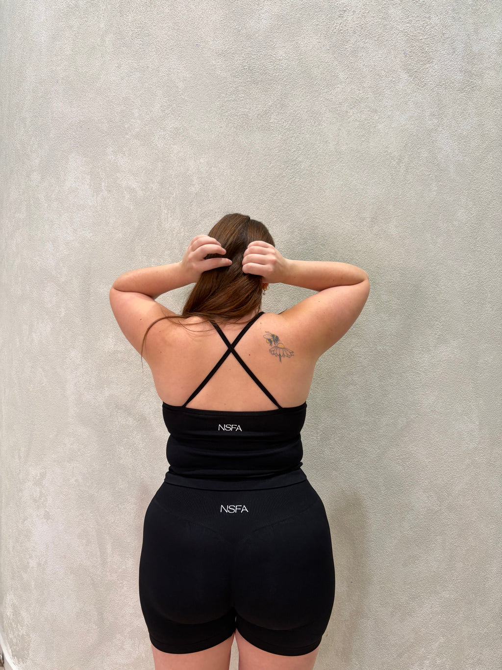 Core Cross Back Tank Black