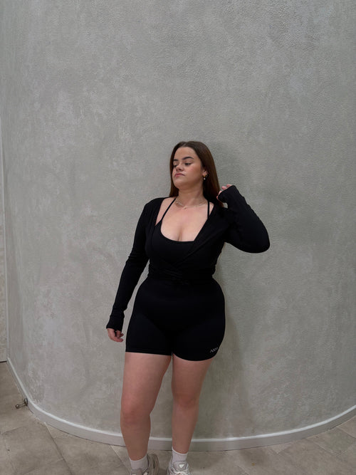 Core Wrap Top Black
