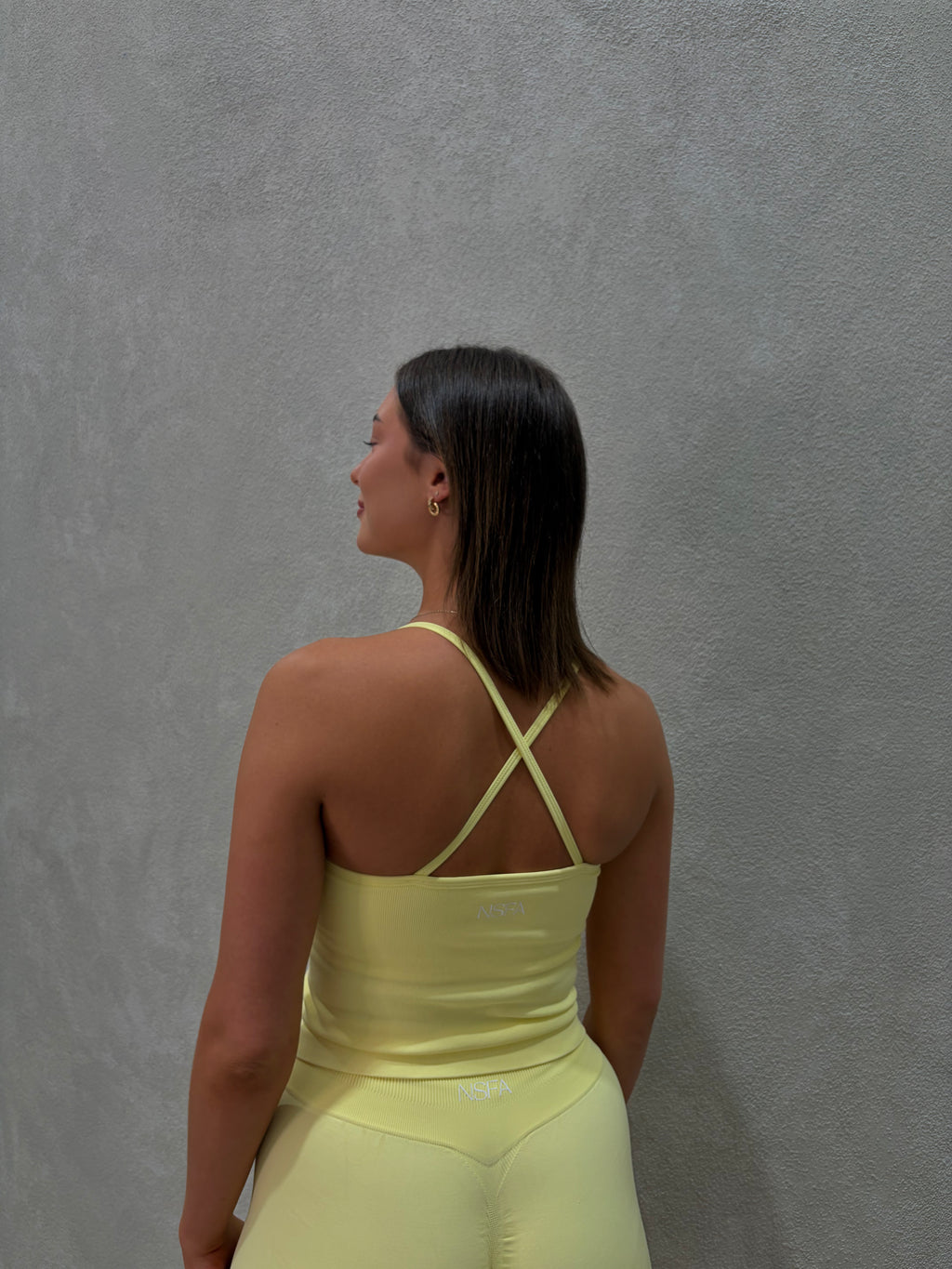 Core Cross Back Tank Lemon