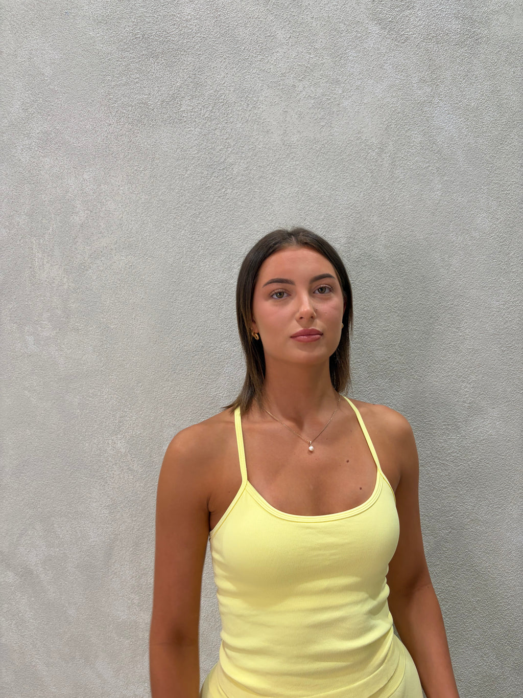 Core Cross Back Tank Lemon