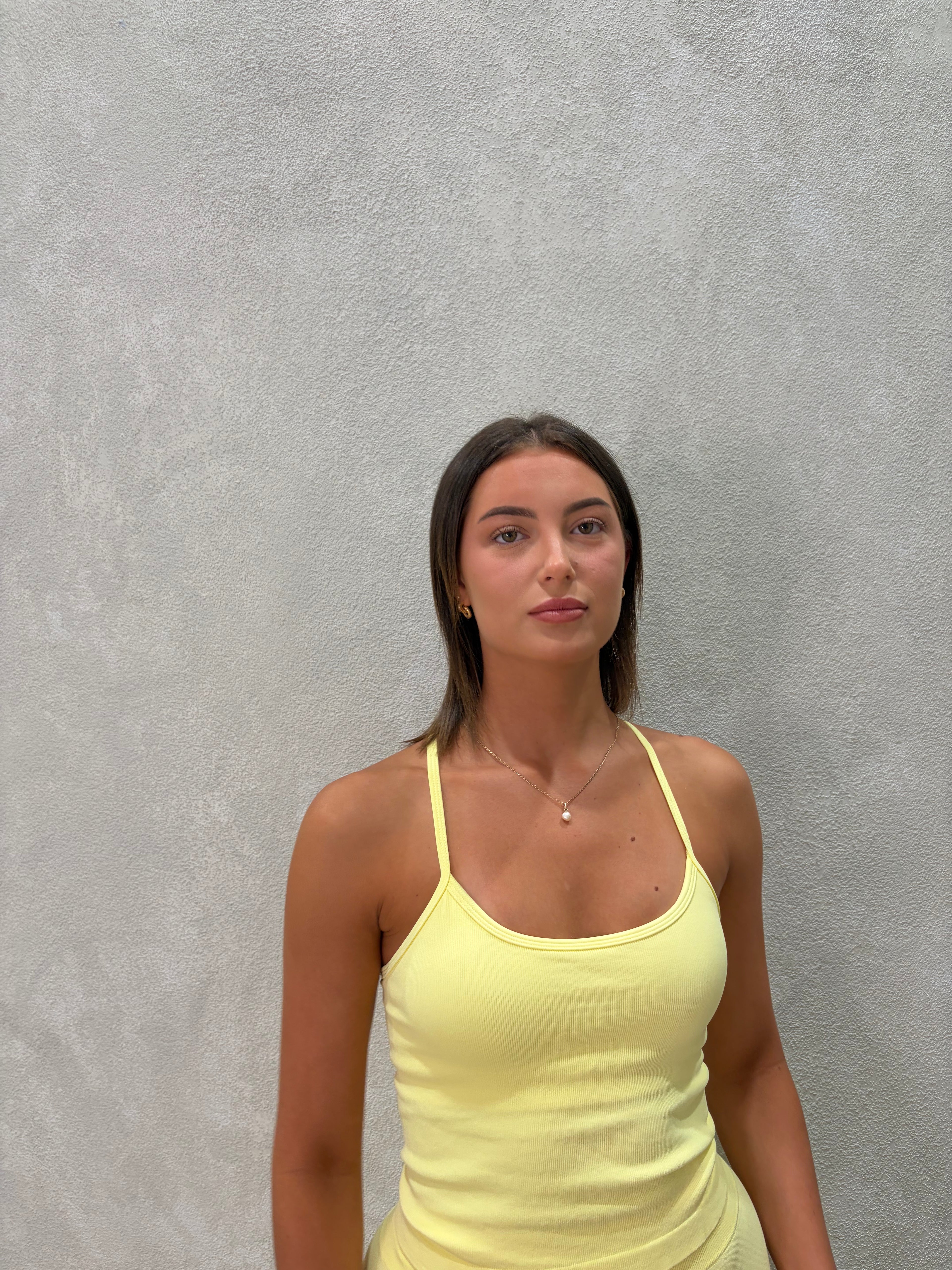 Core Cross Back Tank Lemon