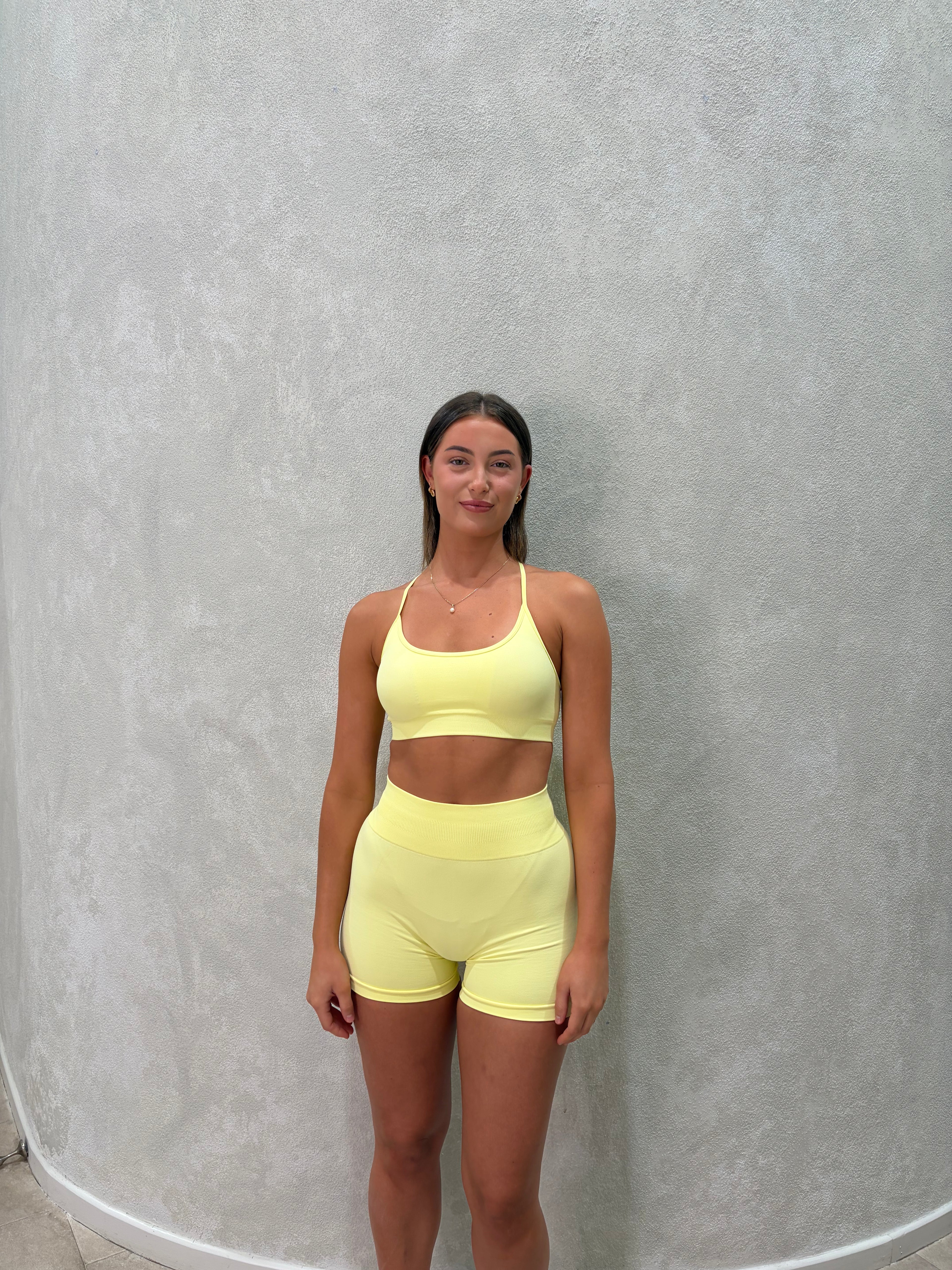 Core Racer Back Sports Bra Lemon
