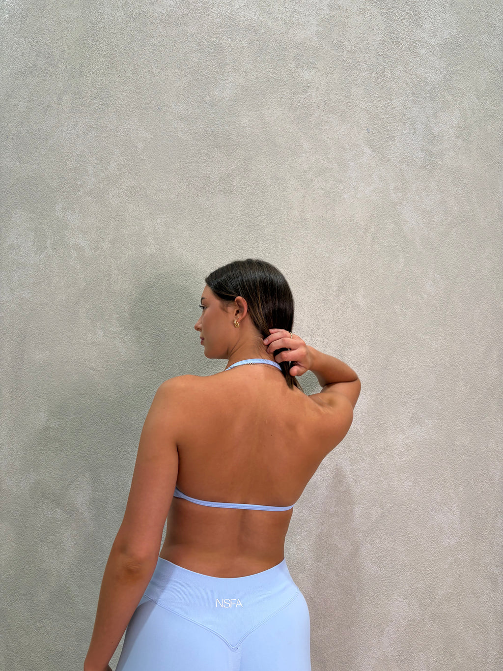 Signature Sculpt Scrunch Halter Bra Ice Blue
