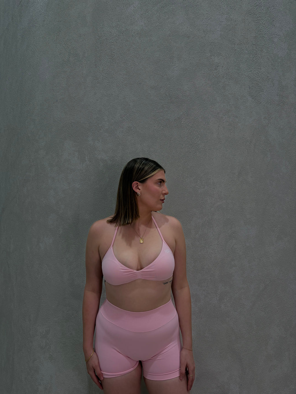 Signature Sculpt Scrunch Halter Bra Blush