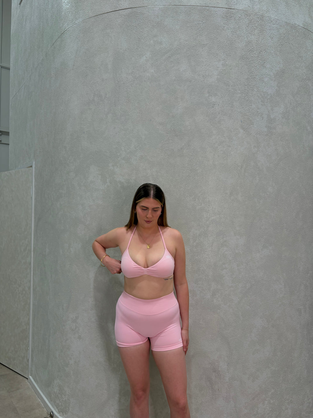 Signature Sculpt Scrunch Halter Bra Blush